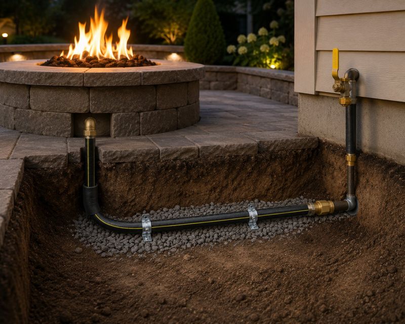 Fire Pit Gas Line Installation in San Antonio, TX